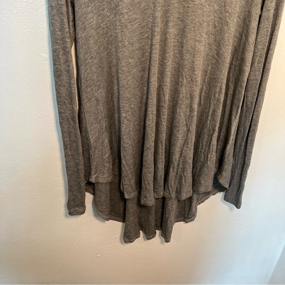 Sweet Claire Ribbed Long Sleeve Top Heather Gray - Picture 4 of 10